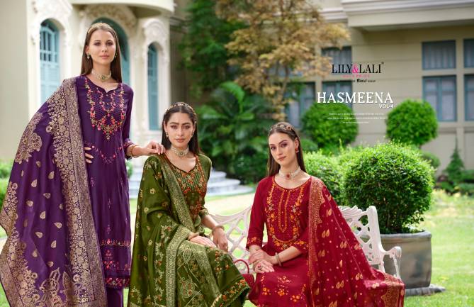 Hasmeena Vol 4 By Lily And Lali Viscose Embroidery Kurti With Bottom Dupatta Orders in India
